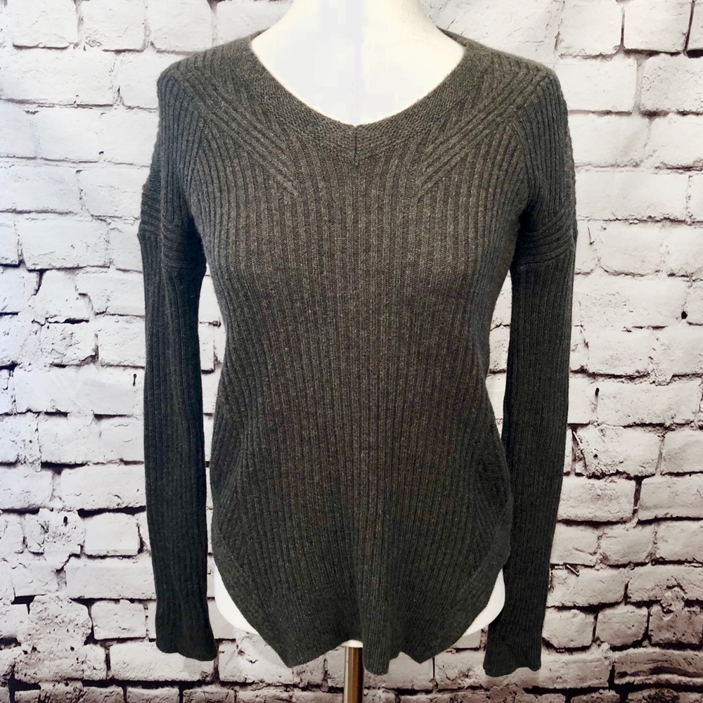 The Kooples Sport Olive Green Side Zipper Sweater